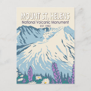 Cartão Postal Monumento Vulcânico Nacional Mount St Helens Retro