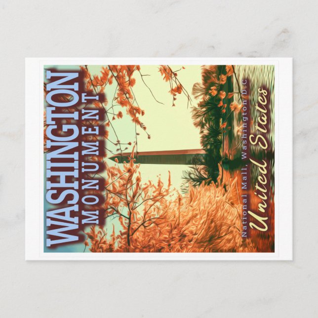 CARTÃO POSTAL MONUMENTO WASHINGTON - NATIONAL MALL WASHINGTON DC (Frente)