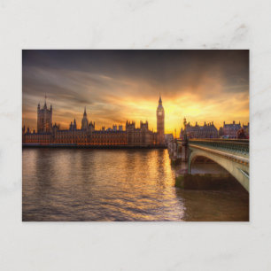 Cartão Postal Monumentos   Big Ben e Casas do Parlamento