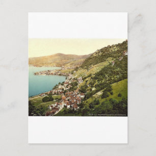Cartão Postal MONux. Vista de Chambebaud, Lago de Genebra, Suí