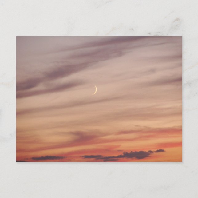 Cartão Postal Moon Crescente em Dusk (Frente)
