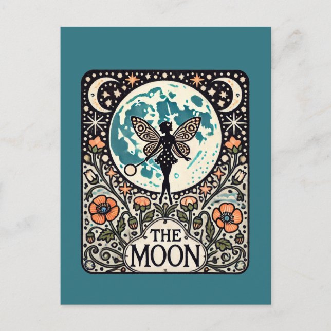 Cartão Postal Moon Fairy Tarot Card Fairies (Frente)