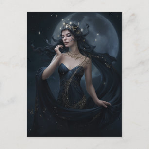 Cartão Postal Moon Goddese Queen Fantasy Art