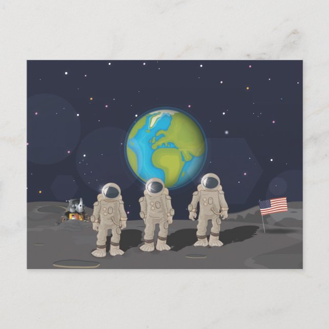Cartão Postal Moon Landings (Frente)