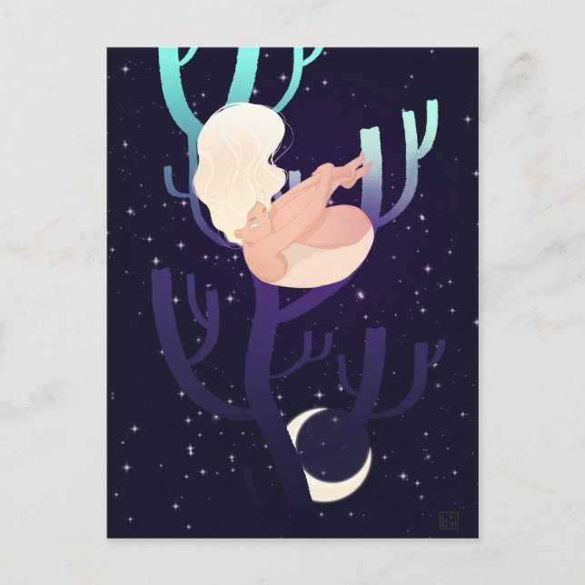 Cartão Postal Moon Nymph em Woods (Frente)