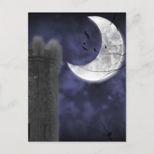 Cartão Postal Moonlight Castle Gothic Fantasy