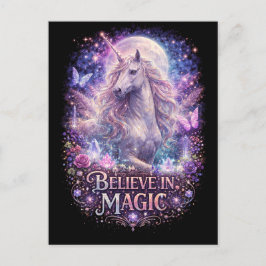 Cartão Postal Moonlit Unicorn Dreams