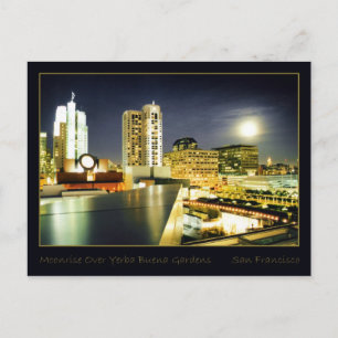 Cartão Postal Moonrise Sobre Jardins Yerba Buena