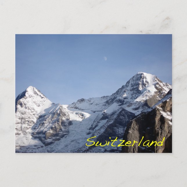 Cartão Postal Moonrise sobre os Alpes (Frente)