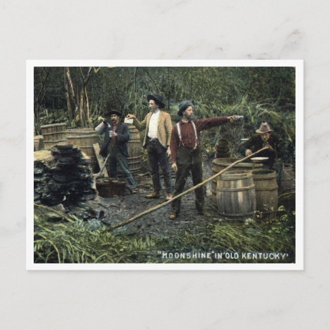 Cartão Postal Moonshine em Vintage de Kentucky (Frente)