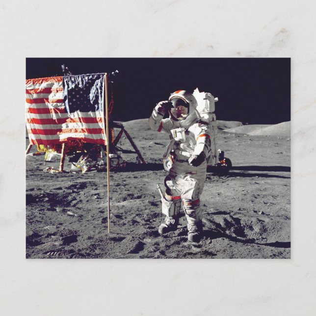 Cartão Postal Moonwalk Apollo 17 (Frente)