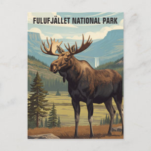 Cartão Postal Moose em Fulufjället National Park Suecia