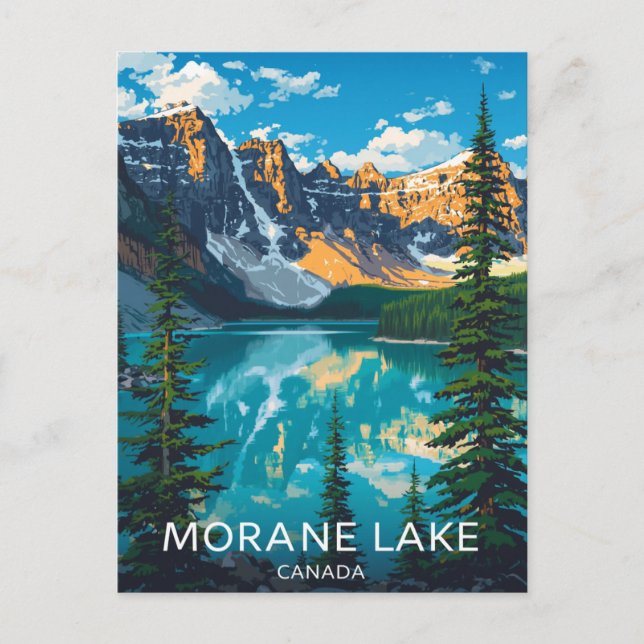 Cartão Postal Moraine Lake Banff Valley of Ten Peaks (Frente)