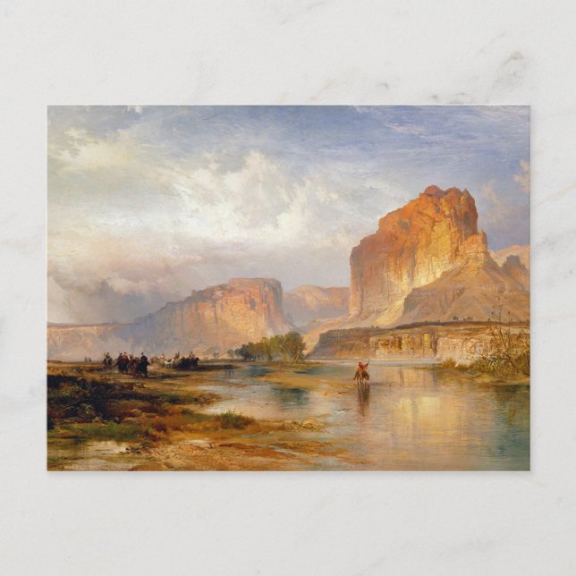 Cartão Postal Moran Cliffs of Green River Painting (Frente)
