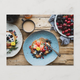 Cartão Postal Morango de morango sobremesa doces pós-travessia