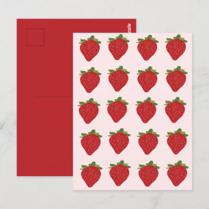 Cartão Postal Morango Fruta Doce Verão Morangos