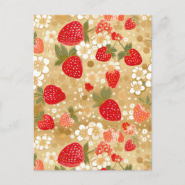 Cartão Postal Morangos Chiyogami