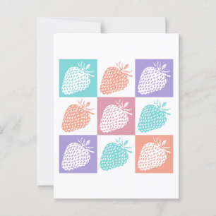 Cartão Postal Morangos Coloridos Verão