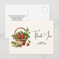 Morangos Frescos em uma Cesta de Vime Obrigado