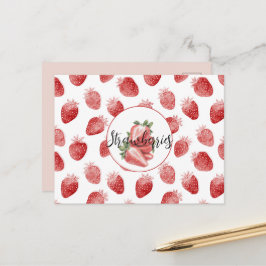 Cartão Postal Morangos Vermelhos Fruta