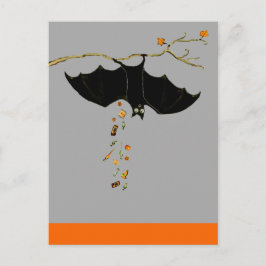 Cartão Postal Morcego engraçado de Halloween