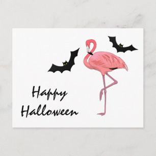 Cartão Postal Morcegos Vampiros de Flamingo Halloween
