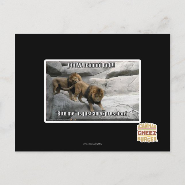 Cartão Postal Morda-me é só uma expressão! (Frente)