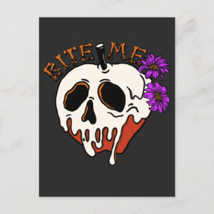 Cartão Postal Morda-me - Maçã e Flores de Envenenamento Crânio d