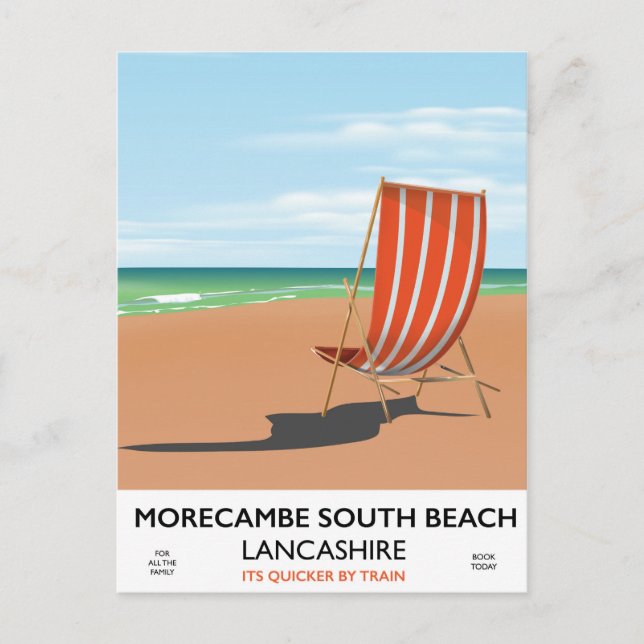 Cartão Postal Morecambe South Beach Lancashire poster (Frente)