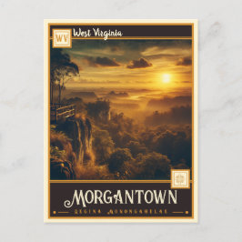 Cartão Postal Morgantown, Virgínia Ocidental | Vintage