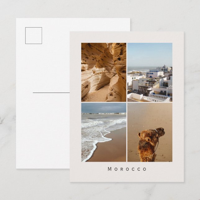 Cartão Postal Morocco Travel Photo Collage (Sandy coasts) (Frente/Verso)