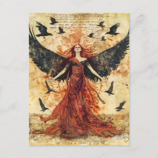 Cartão Postal Morrigan Celtic Deusa do Destino da Batalha
