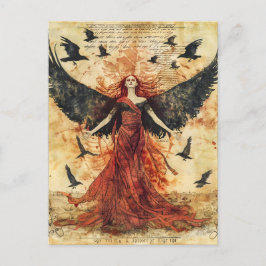 Cartão Postal Morrigan Deusa Celta da Batalha Destino