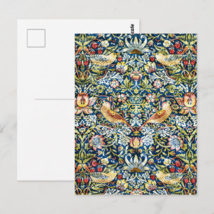 Cartão Postal Morris Ladrão de Morango Amarelo Marfim Azul Ardós