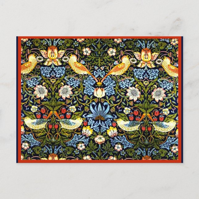 Cartão Postal Morris - Morango Ladrão, padrão de colheita (Frente)