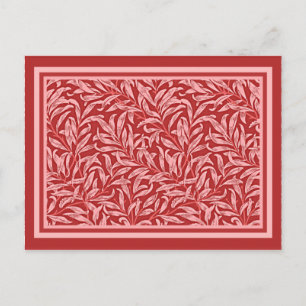 Cartão Postal Morris - Willow Bough no Cartaz da Mauve Profundo