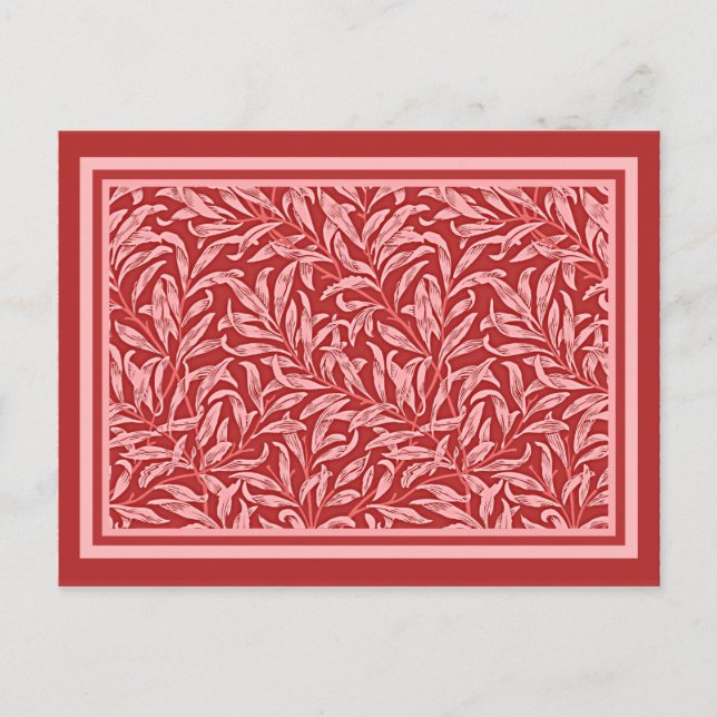 Cartão Postal Morris - Willow Bough no Cartaz da Mauve Profundo (Frente)