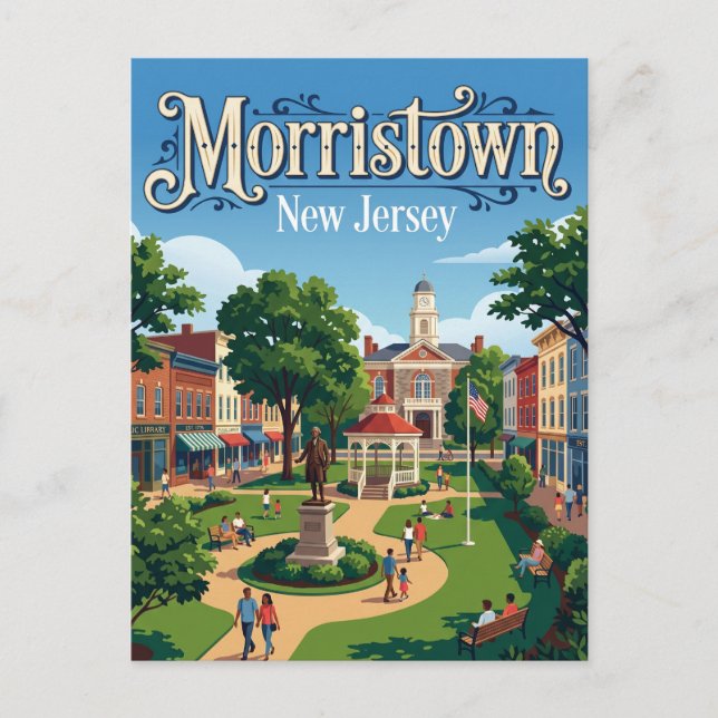Cartão Postal Morristown Green Nova Jersey (Frente)
