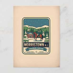 Cartão Postal Morristown NJ Retro Viagens anos 50