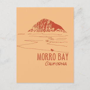 Cartão Postal Morro Bay California Morro Rock Art
