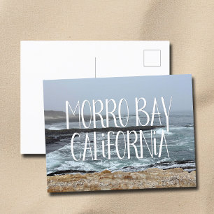 Cartão Postal Morro Bay California Ocean Waves Photoshop