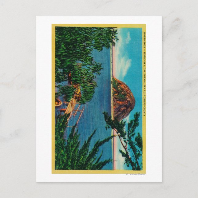 Cartão Postal Morro Rock em San Luis Obispo (Frente)