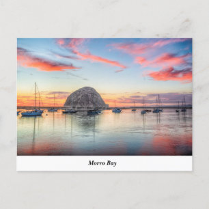 Cartão Postal Morro Rock No Cartão-Postal Dusk