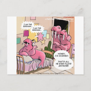 Cartão Postal Morsa Cantora Pais Preocupados Engraçado