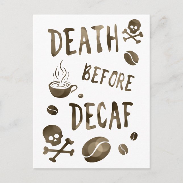 Cartão Postal morte antes de decaf bokeh (Frente)
