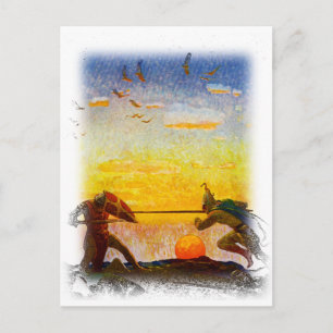 Cartão Postal Morte de Arthur e Mordred