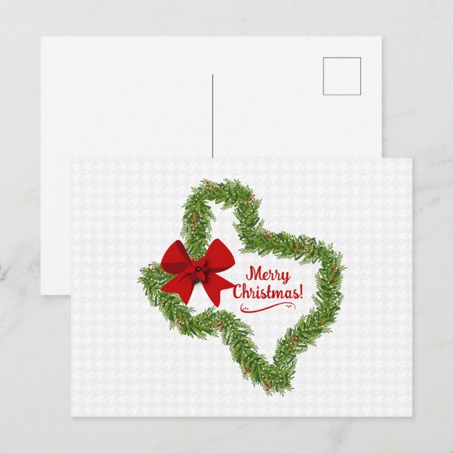 Cartão Postal Morte de Natal do Texas com Arco Vermelho (Frente/Verso)