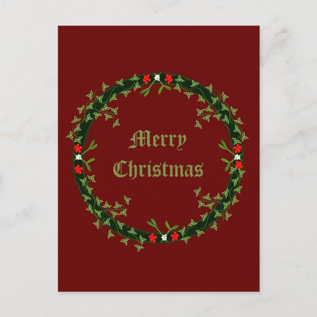 Cartão Postal Morte de Natal Gótica Personalizada (Frente)