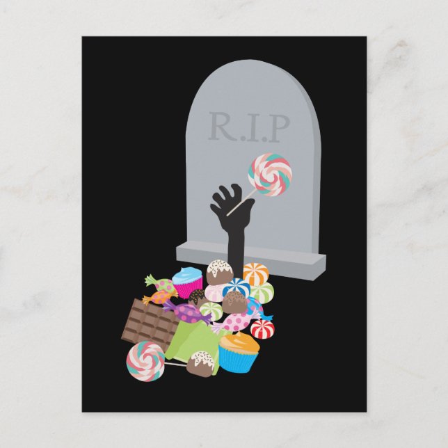 Cartão Postal Morte por Candy Halloween Design (Frente)
