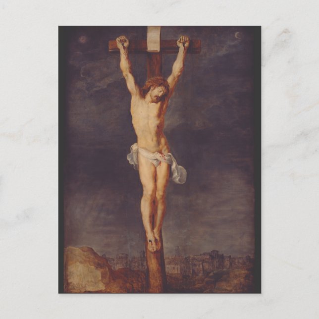 Cartão Postal morto cristo sobre a cruz de Peter Paul Rubens (Frente)